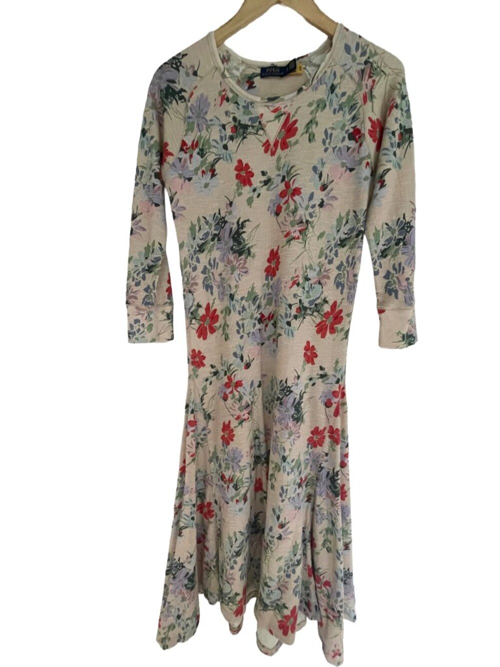 Polo Ralph Lauren Floral Fit & Flare Rib Knit Maxi Dress Large